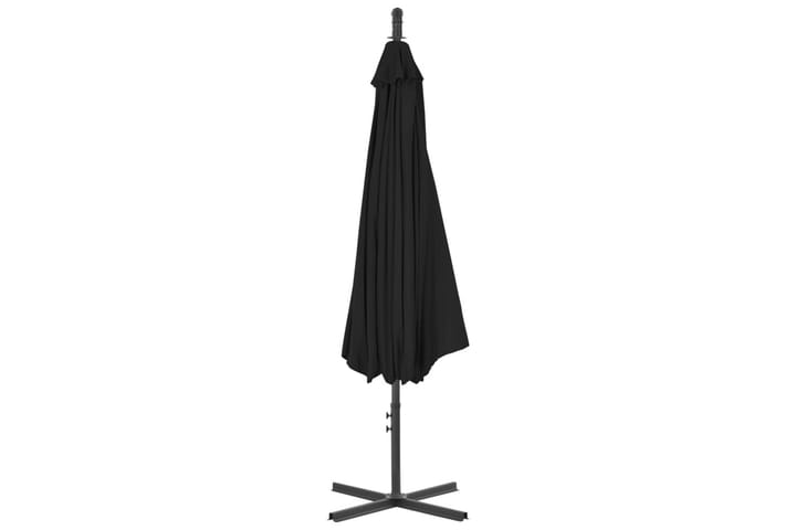 Riippuva aurinkovarjo teräspylväällä 300 cm musta - Aurinkovarjo