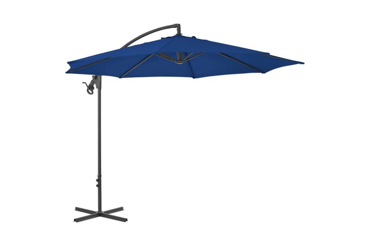 Riippuva aurinkovarjo teräspylväällä 300 cm taivaansininen - Aurinkovarjo
