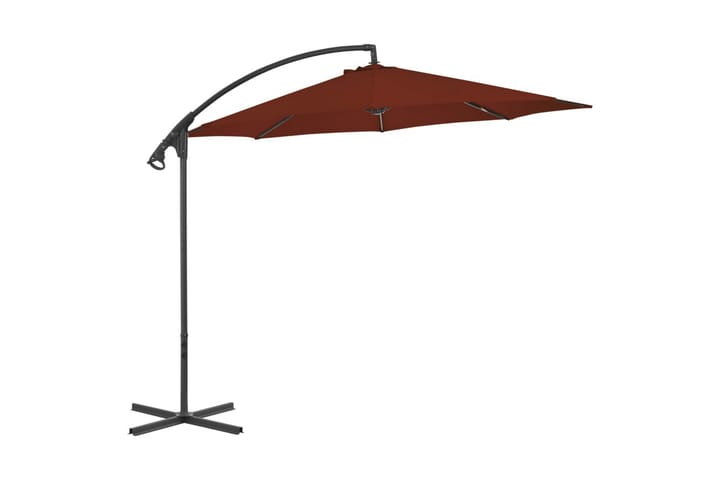 Riippuva aurinkovarjo teräspylväällä 300 cm terrakotta - Aurinkovarjo