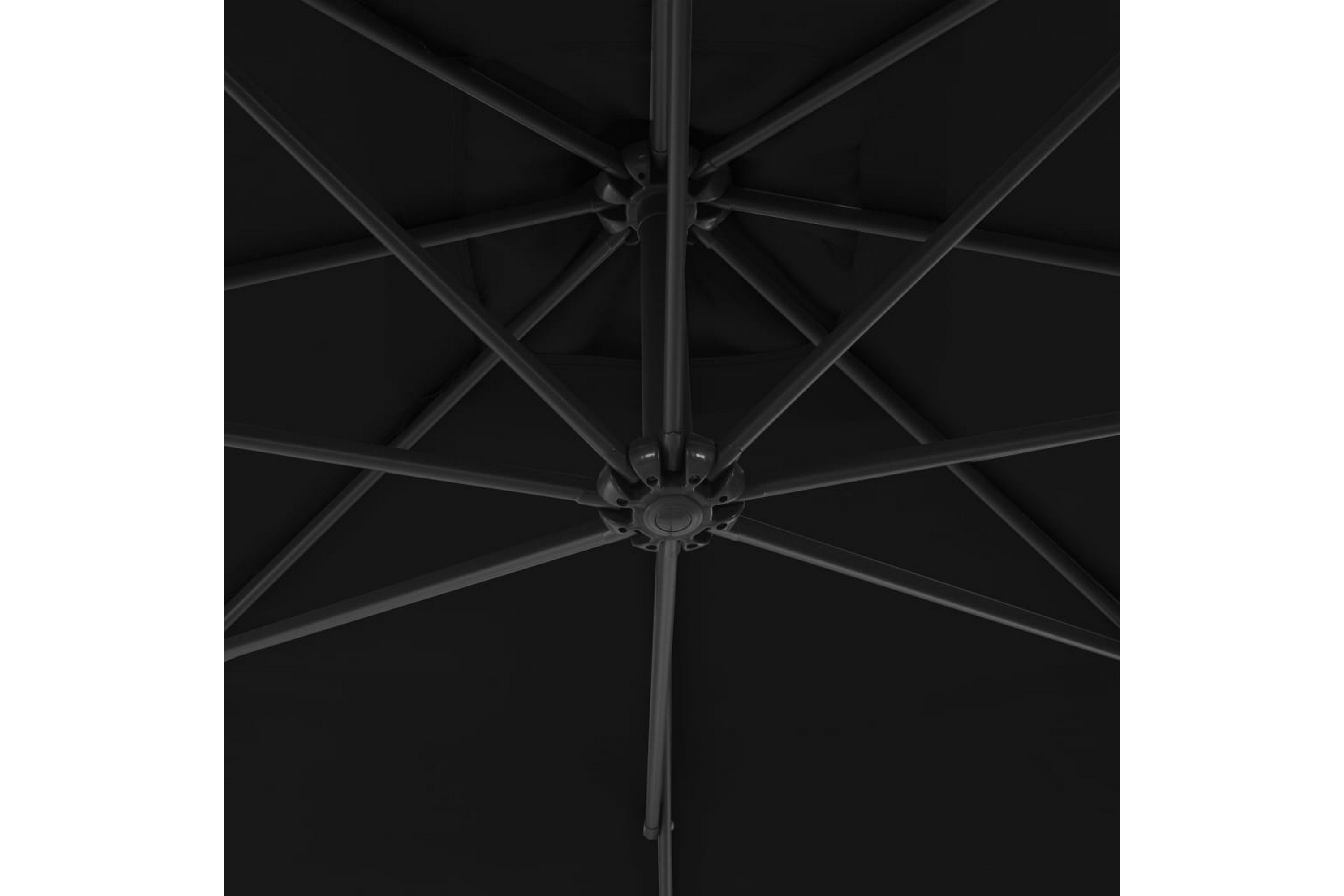 Riippuva aurinkovarjo teräspylväällä 250x250 cm musta -