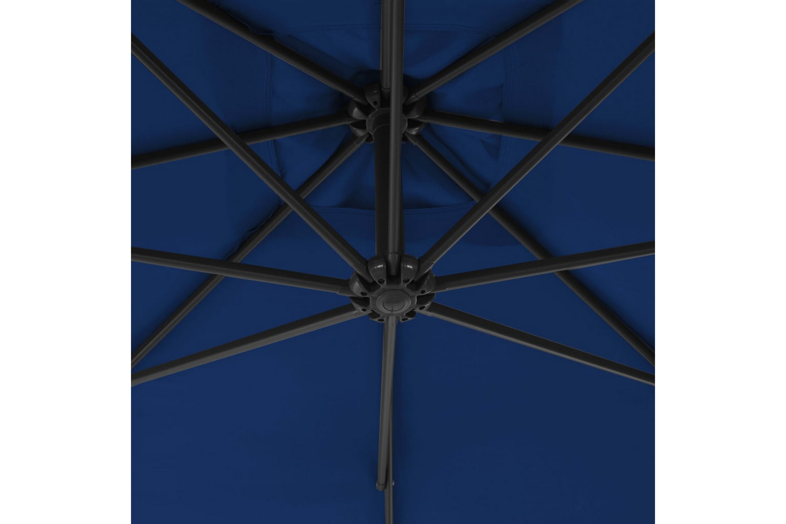 Riippuva aurinkovarjo teräspylväällä 250x250 cm taivaansinin -
