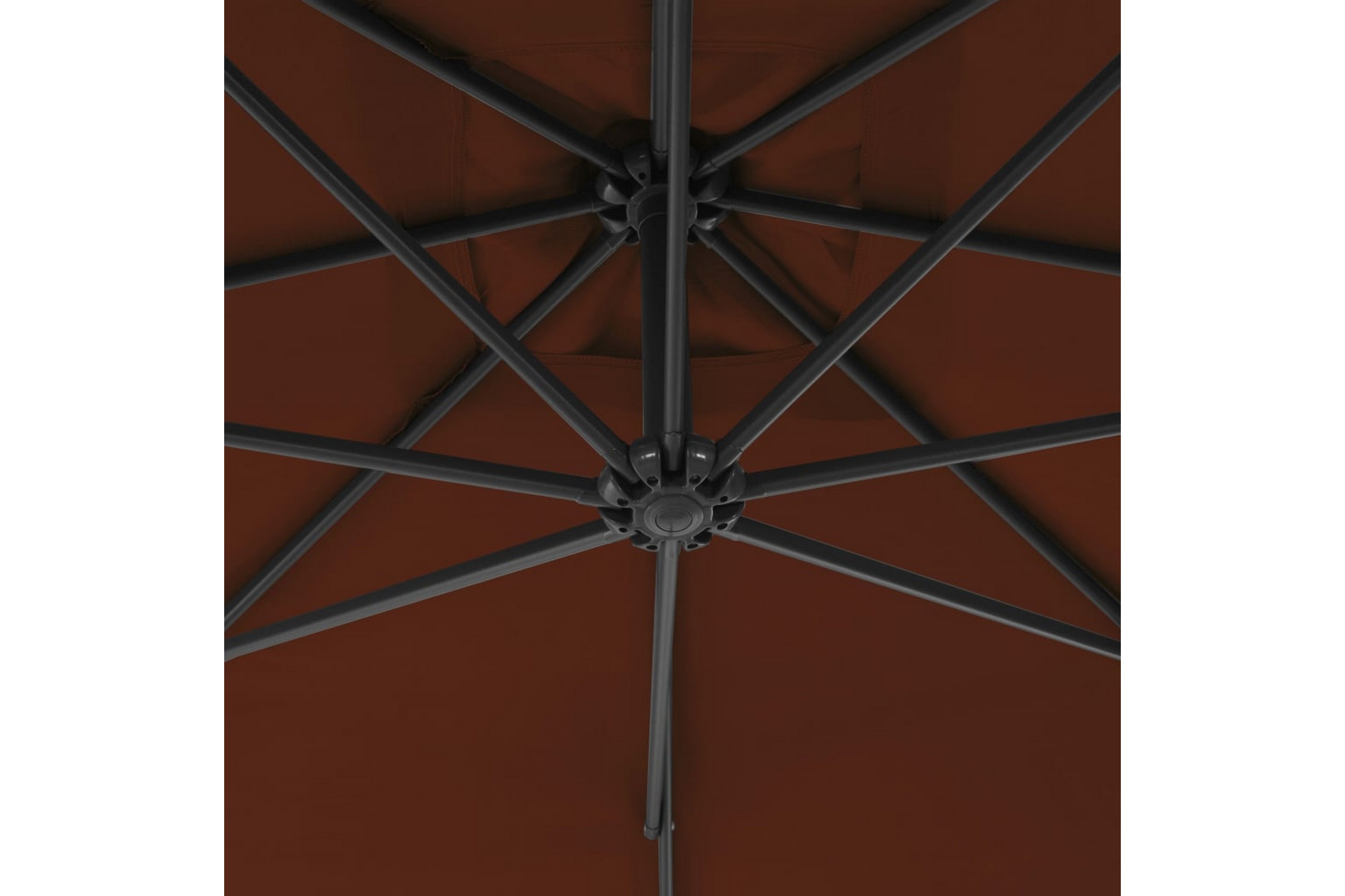 Riippuva aurinkovarjo teräspylväällä 250x250 cm terrakotta -