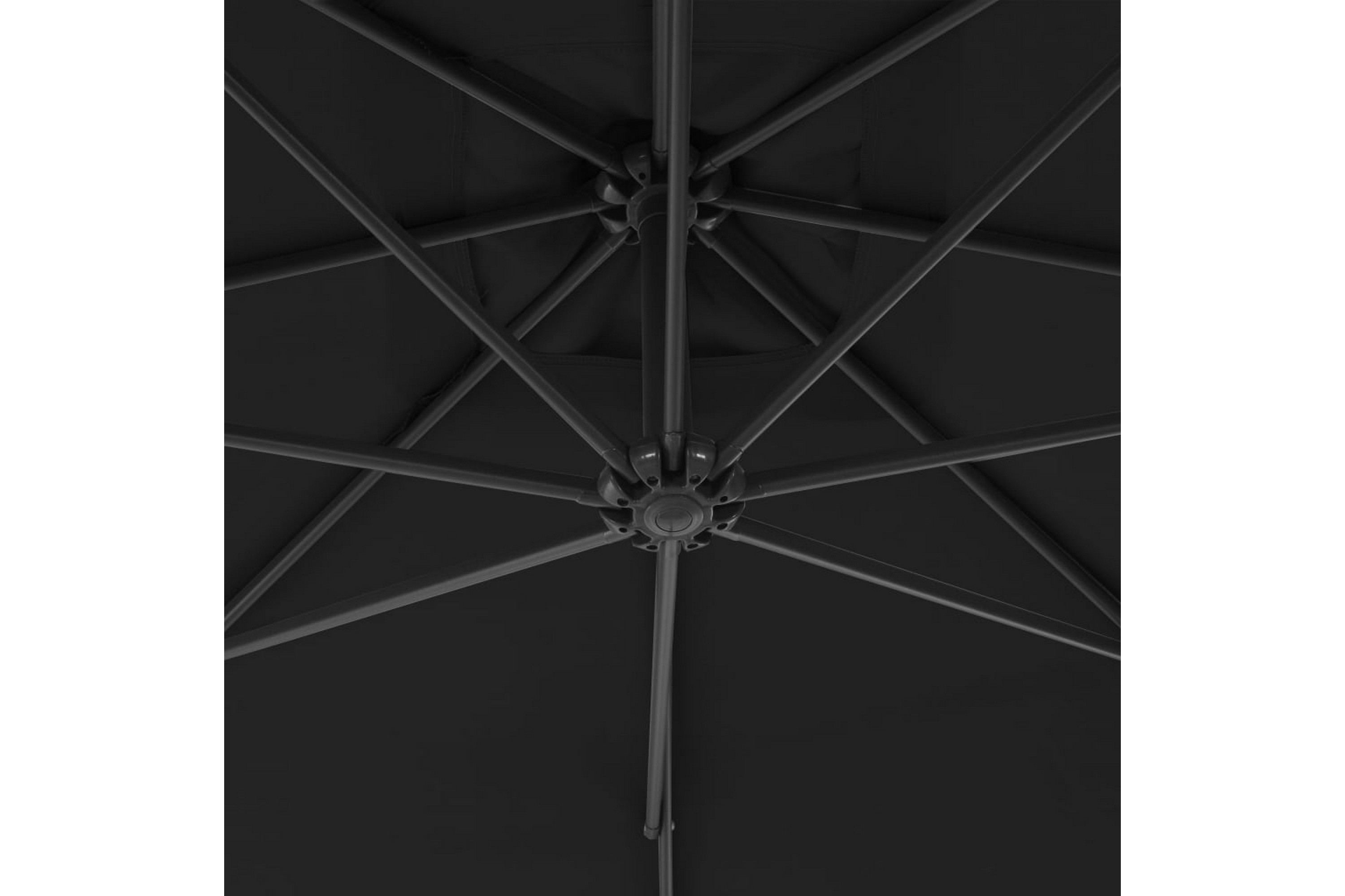 Riippuva aurinkovarjo teräspylväällä 300 cm musta -