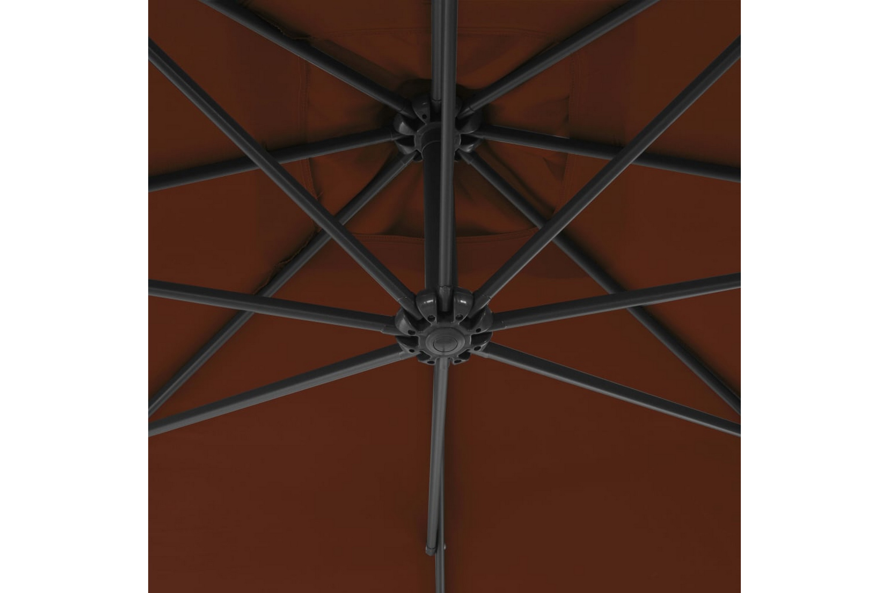 Riippuva aurinkovarjo teräspylväällä 300 cm terrakotta -