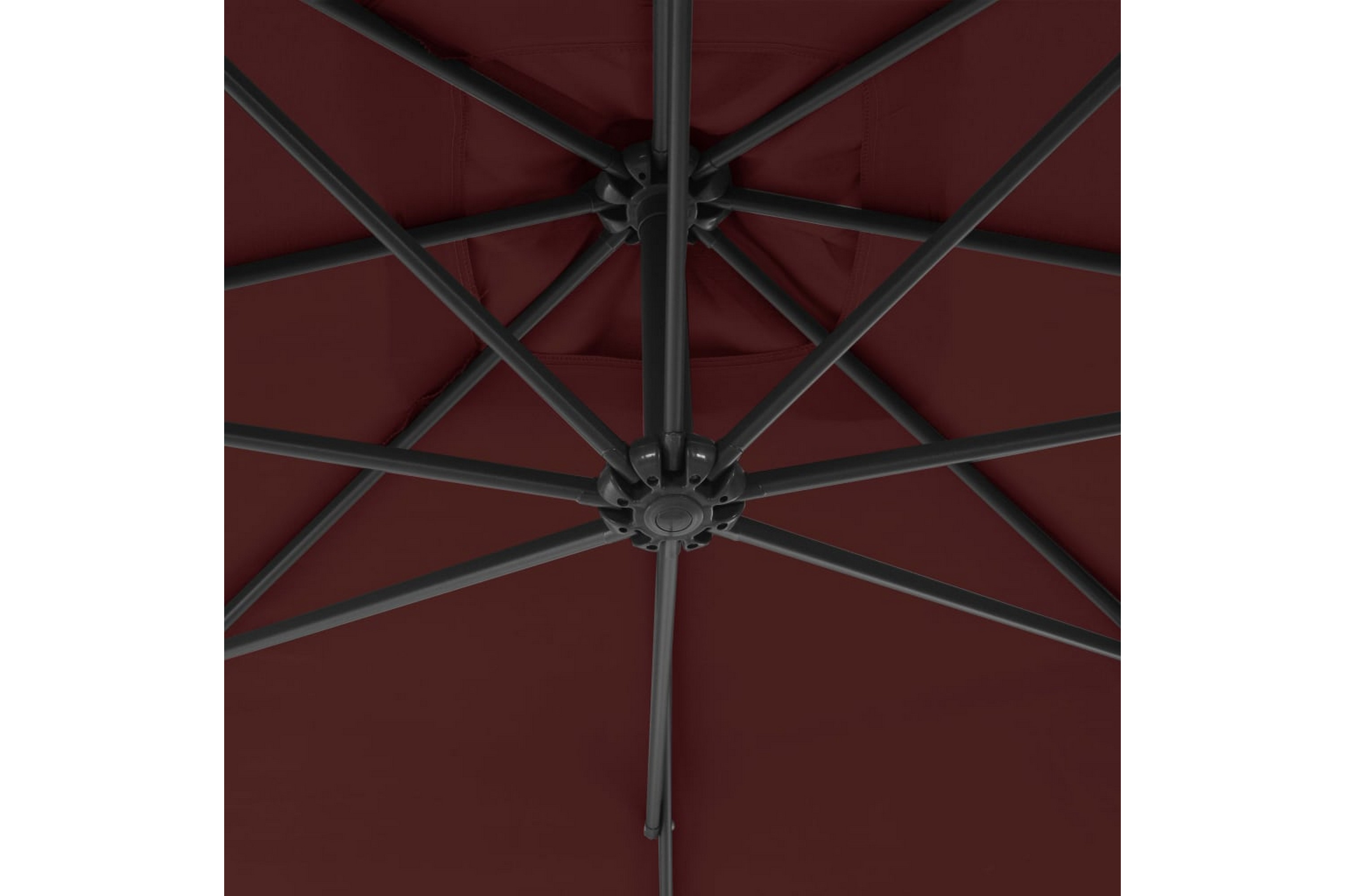 Riippuva aurinkovarjo teräspylväällä 300 cm viininpunainen -