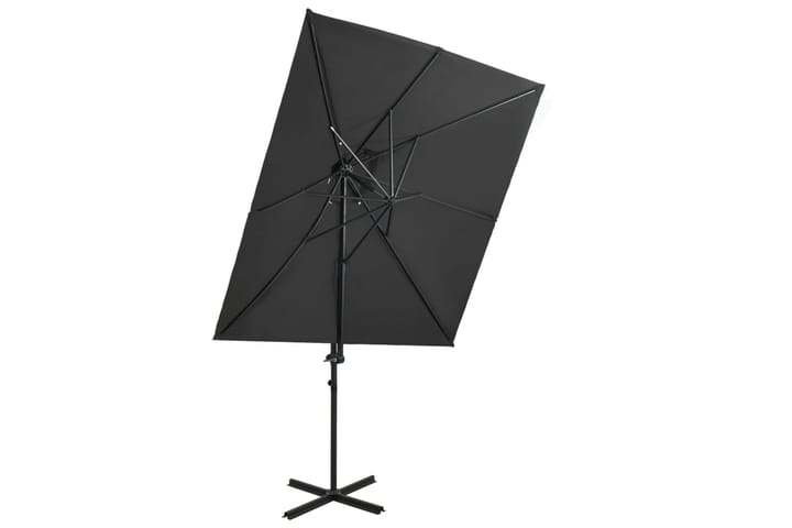 Riippuva aurinkovarjo tuplakatolla antrasiitti 250x250 cm - Aurinkovarjo