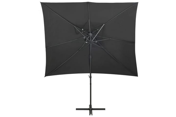 Riippuva aurinkovarjo tuplakatolla antrasiitti 250x250 cm - Aurinkovarjo