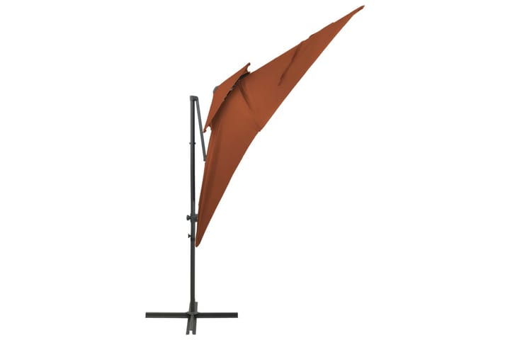 Riippuva aurinkovarjo tuplakatolla terrakotta 250x250 cm - Aurinkovarjo