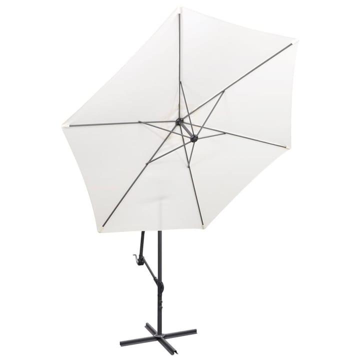 Ulokepalkki Päivänvarjo 3 m Hiekanvaalea - Valkoinen - Riippuva aurinkovarjo