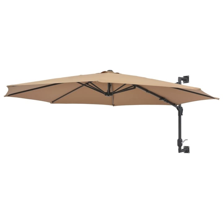 Seinäkiinnitteinen aurinkovarjo 300 cm ruskeanharmaa - Ruskea - Aurinkovarjo