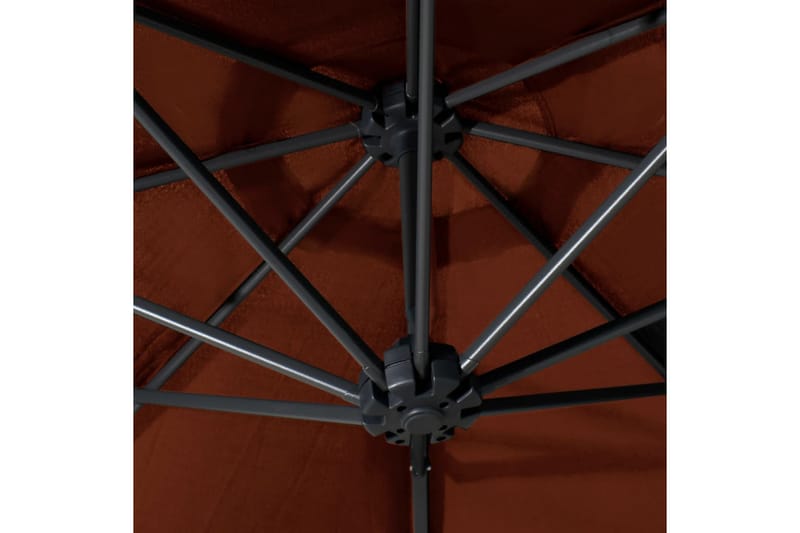 Seinäkiinnitteinen aurinkovarjo metallitolppa 300cm - Ruskea - Puutarhakalusteet - Aurinkosuoja - Aurinkovarjo