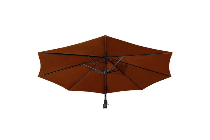 Seinäkiinnitteinen aurinkovarjo metallitolppa 300cm - Ruskea - Aurinkovarjo
