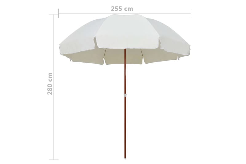 Aurinkovarjo terästanko 300 cm hiekka - Puutarhakalusteet - Aurinkosuoja - Aurinkovarjo