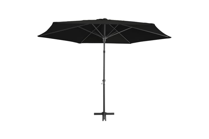 Aurinkovarjo terästanko 300 cm musta - Musta - Aurinkovarjo