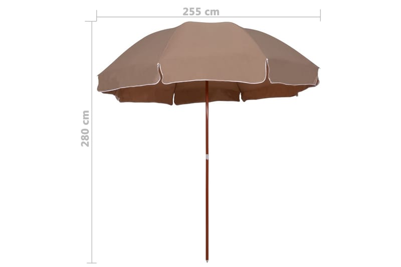 Aurinkovarjo terästanko 300 cm ruskeanharmaa - Puutarhakalusteet - Aurinkosuoja - Aurinkovarjo