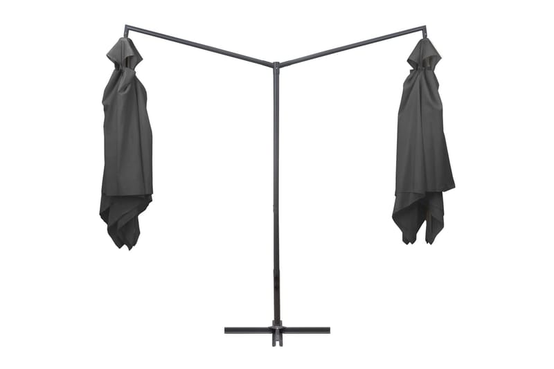 Tupla-aurinkovarjo terästanko 250x250 cm antrasiitti - Antrasiitti - Puutarhakalusteet - Aurinkosuoja - Aurinkovarjo