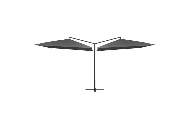 Tupla-aurinkovarjo terästanko 250x250 cm antrasiitti - Antrasiitti - Puutarhakalusteet - Aurinkosuoja - Aurinkovarjo