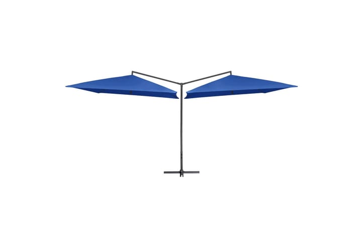 Tupla-aurinkovarjo terästanko 250x250 cm taivaansininen - Sininen - Aurinkovarjo