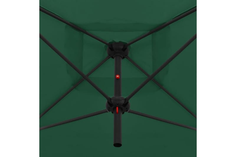 Tupla-aurinkovarjo terästanko 250x250 cm vihreä - Vihreä - Puutarhakalusteet - Aurinkosuoja - Aurinkovarjo
