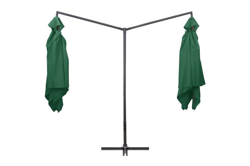 Tupla-aurinkovarjo terästanko 250x250 cm vihreä - Vihreä - Puutarhakalusteet - Aurinkosuoja - Aurinkovarjo