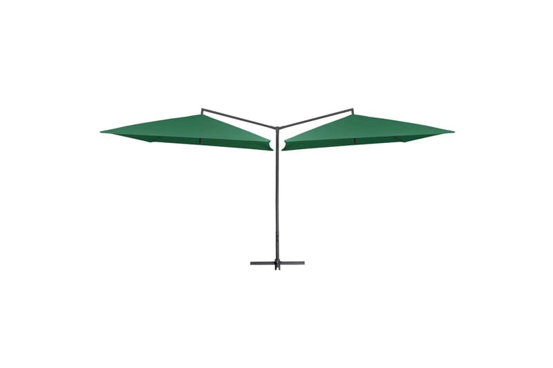 Tupla-aurinkovarjo terästanko 250x250 cm vihreä - Vihreä - Puutarhakalusteet - Aurinkosuoja - Aurinkovarjo