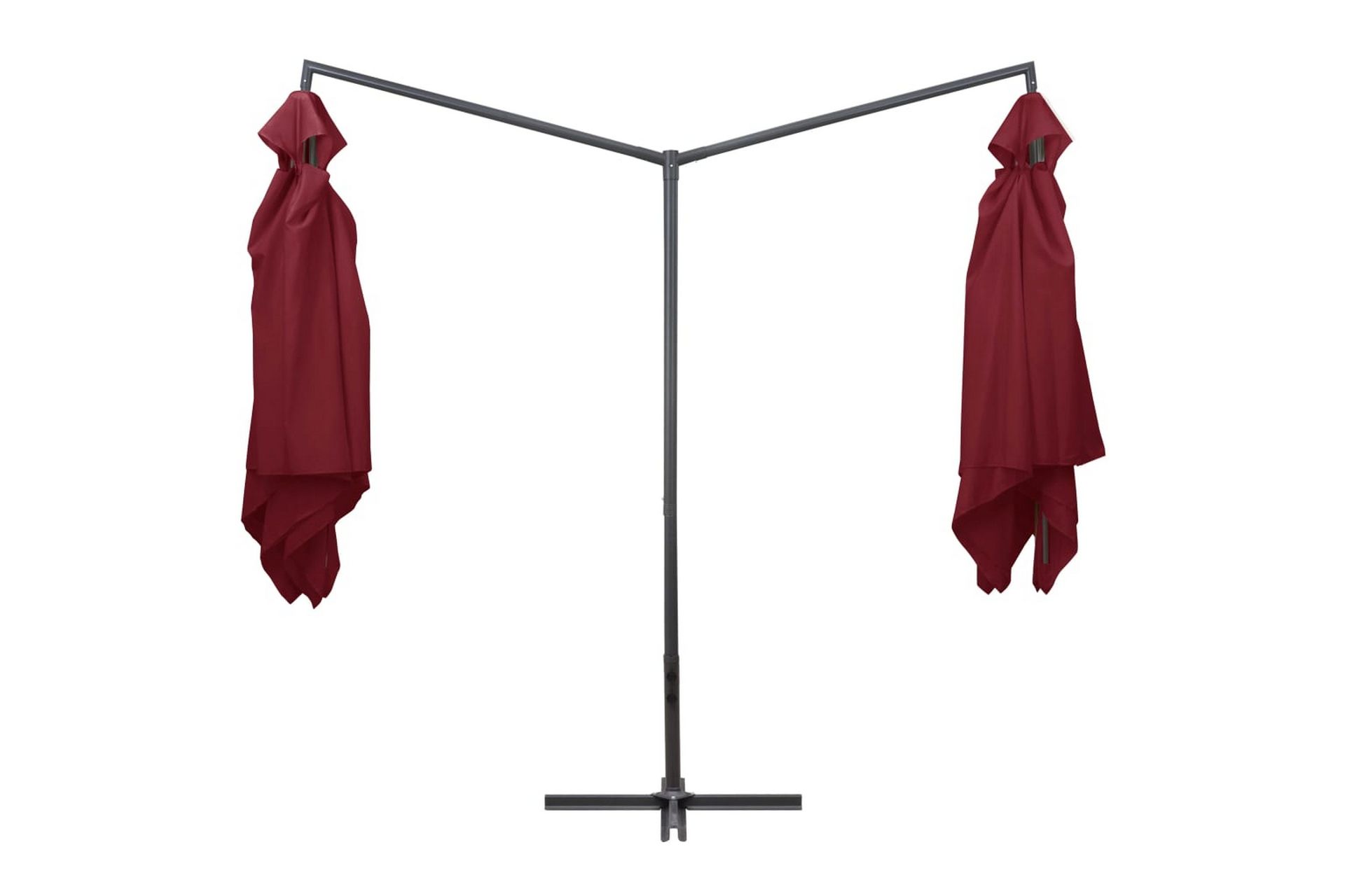 Tupla-aurinkovarjo terästanko 250x250 cm viininpunainen - Punainen - Puutarhakalusteet - Aurinkosuoja - Aurinkovarjo