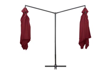 Tupla-aurinkovarjo terästanko 250x250 cm viininpunainen - Punainen - Puutarhakalusteet - Aurinkosuoja - Aurinkovarjo