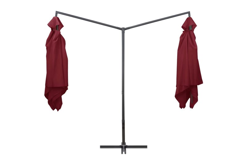 Tupla-aurinkovarjo terästanko 250x250 cm viininpunainen - Punainen - Puutarhakalusteet - Aurinkosuoja - Aurinkovarjo