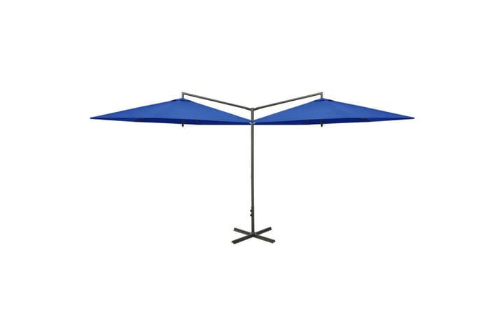 Tupla-aurinkovarjo terästanko 600 cm taivaansininen - Sininen - Aurinkovarjo