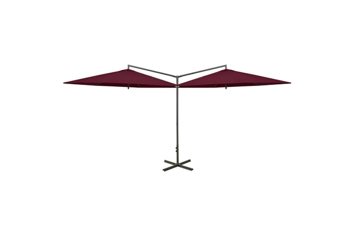 Tupla-aurinkovarjo terästanko viininpunainen 600 cm - Punainen - Aurinkovarjo