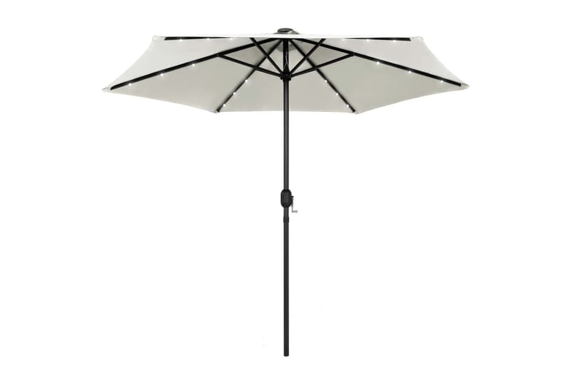 Ulkoaurinkovarjo LED-valot alumiinitanko 270 cm - Valkoinen - Puutarhakalusteet - Aurinkosuoja - Aurinkovarjo