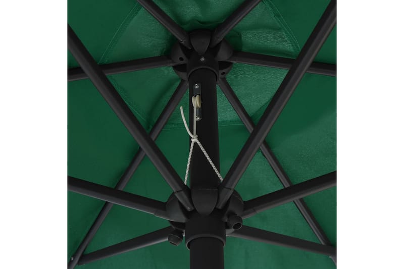 Ulkoaurinkovarjo LED-valot alumiinitanko 270 cm vihreä - Vihreä - Puutarhakalusteet - Aurinkosuoja - Aurinkovarjo
