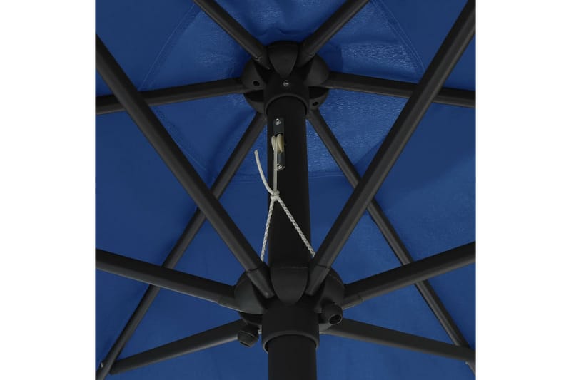 Ulkoaurinkovarjo LED-valot alumiinitanko 270cm taivaansinine - Sininen - Puutarhakalusteet - Aurinkosuoja - Aurinkovarjo