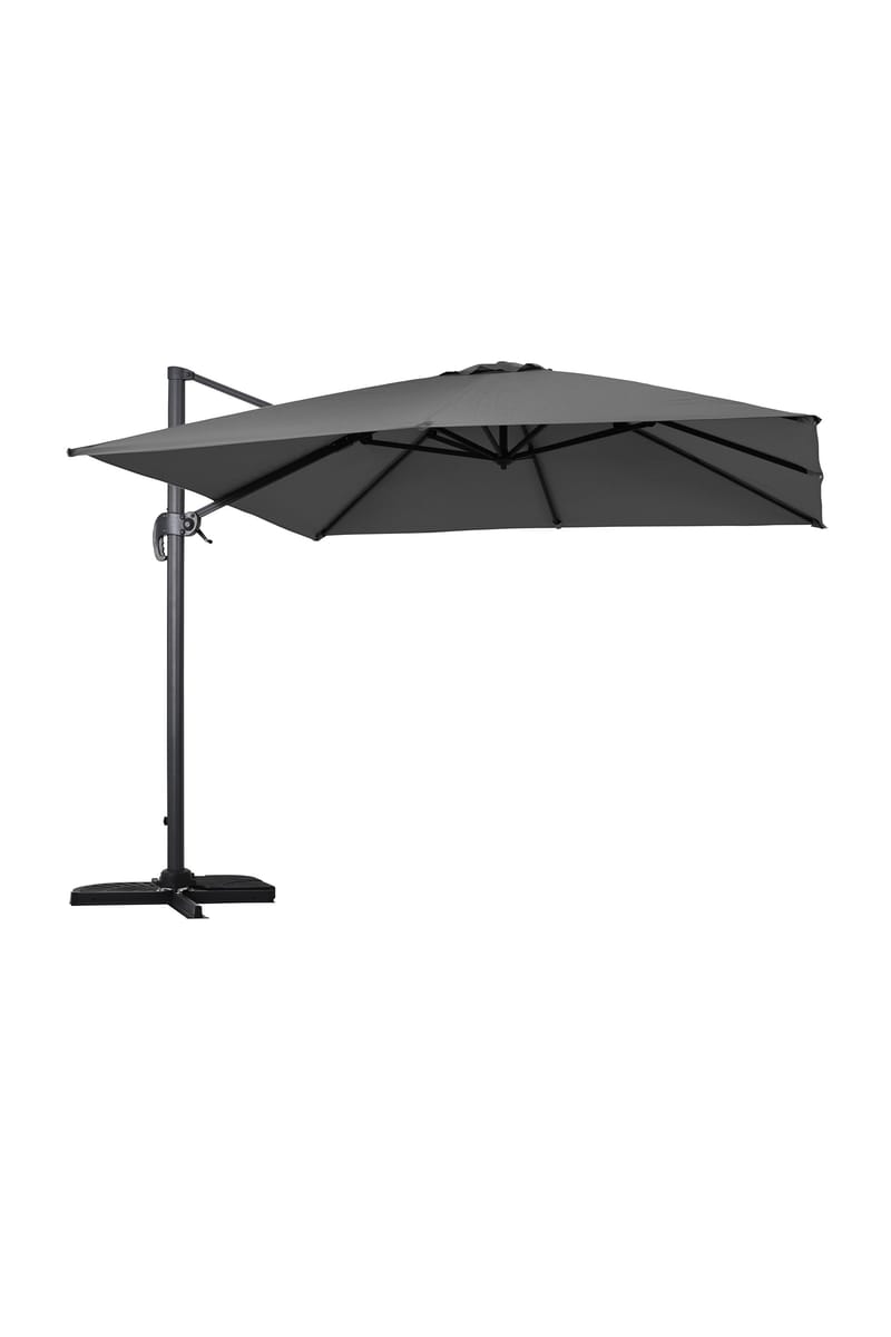 Vienna Aurinkovarjo 3 m Pyöreä - Musta - Puutarhakalusteet - Aurinkosuoja - Aurinkovarjo - Riippuva aurinkovarjo