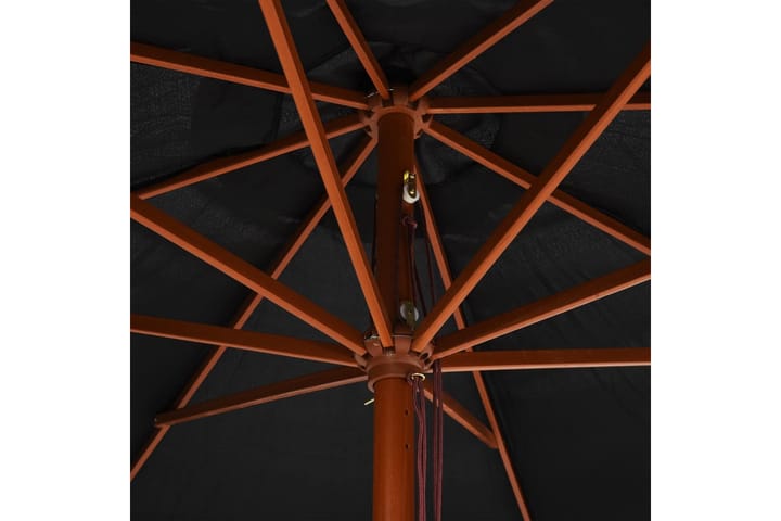 Aurinkovarjo puurunko 350 cm musta - Musta - Aurinkovarjo