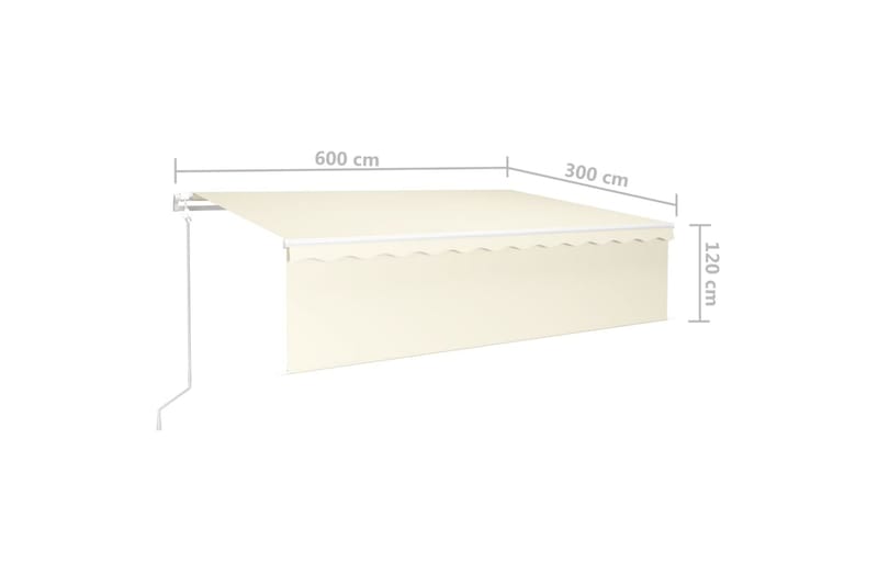 Automaattimarkiisi verhoilla 6x3 m kerma - Puutarhakalusteet - Aurinkosuoja - Markiisi