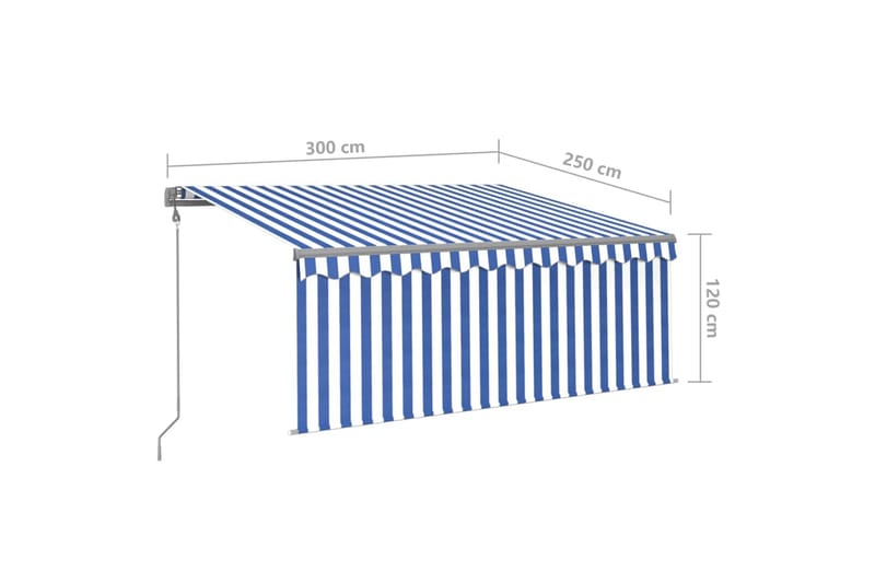 Automaattimarkiisi verhoLED/tuulisensori 3x2,5 m - Puutarhakalusteet - Aurinkosuoja - Markiisi