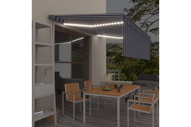 Automaattimarkiisi verho/LED/tuulisensori 4,5x3m - Puutarhakalusteet - Aurinkosuoja - Markiisi