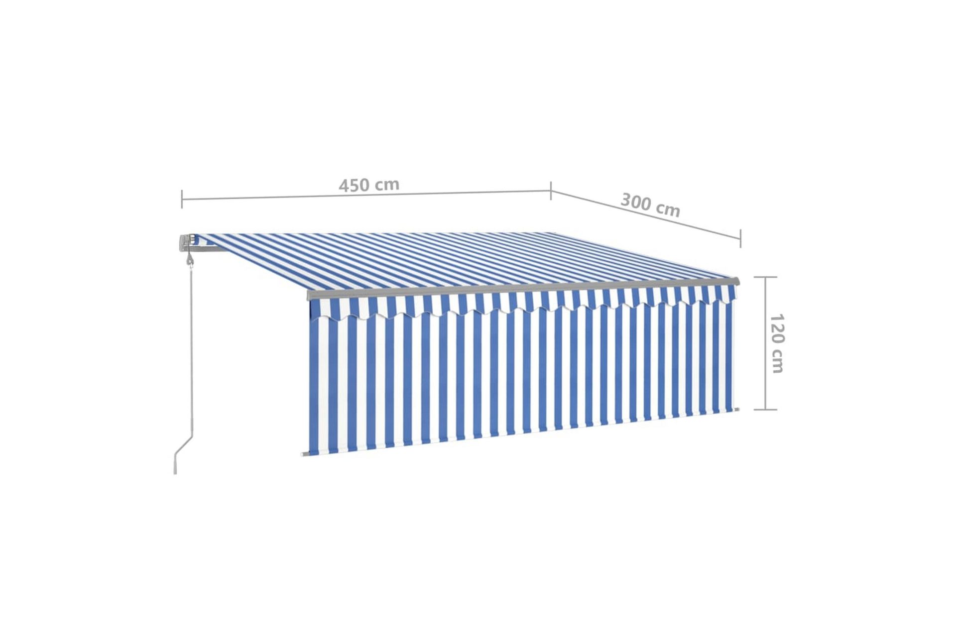 Automaattimarkiisi verho/LED/tuulisensori 4,5x3m - Puutarhakalusteet - Aurinkosuoja - Markiisi