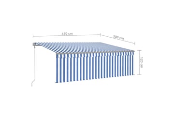 Automaattimarkiisi verho/LED/tuulisensori 4,5x3m - Puutarhakalusteet - Aurinkosuoja - Markiisi