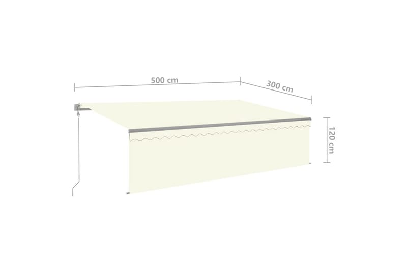 Automaattimarkiisi verho/LED/tuulisensori 5x3 m kerma - Puutarhakalusteet - Aurinkosuoja - Markiisi