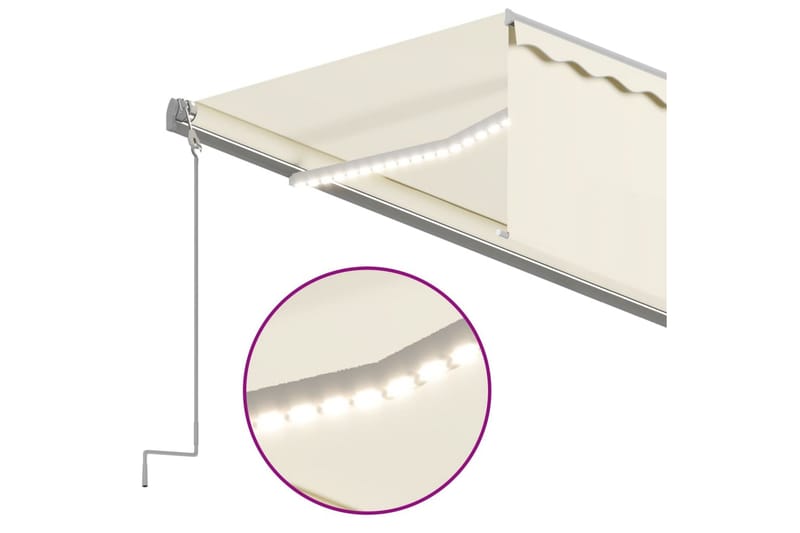 Automaattimarkiisi verho/LED/tuulisensori 5x3 m kerma - Puutarhakalusteet - Aurinkosuoja - Markiisi