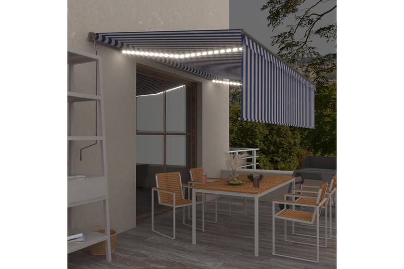 Automaattimarkiisi verho/LED/tuulisensori 5x3 m - Puutarhakalusteet - Aurinkosuoja - Markiisi