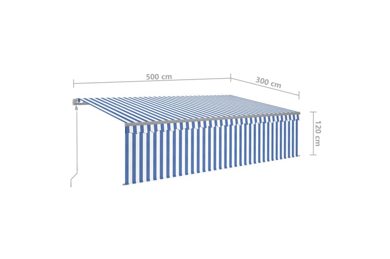 Automaattimarkiisi verho/LED/tuulisensori 5x3 m - Puutarhakalusteet - Aurinkosuoja - Markiisi