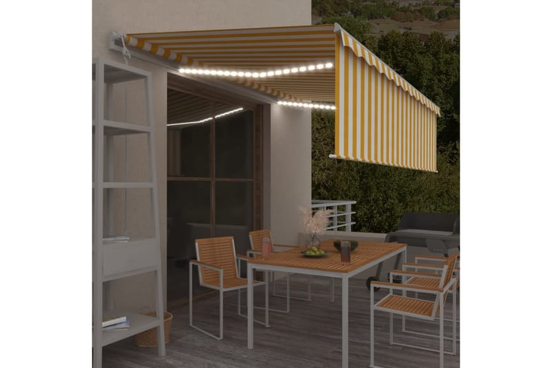 Automaattimarkiisi verho/LED/tuulisensori 5x3 m - Puutarhakalusteet - Aurinkosuoja - Markiisi