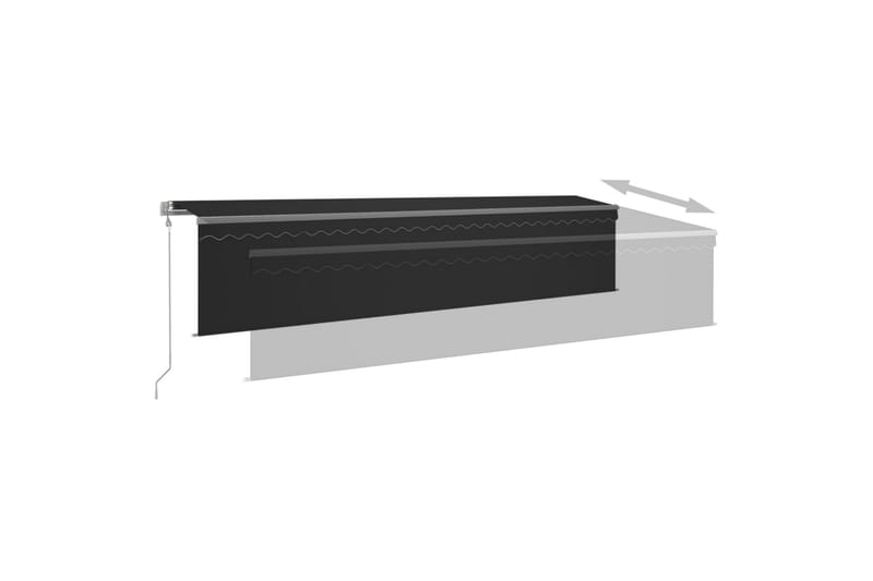 Automaattimarkiisi verho/LED/tuulisensori 6x3 m antrasiitti - Puutarhakalusteet - Aurinkosuoja - Markiisi