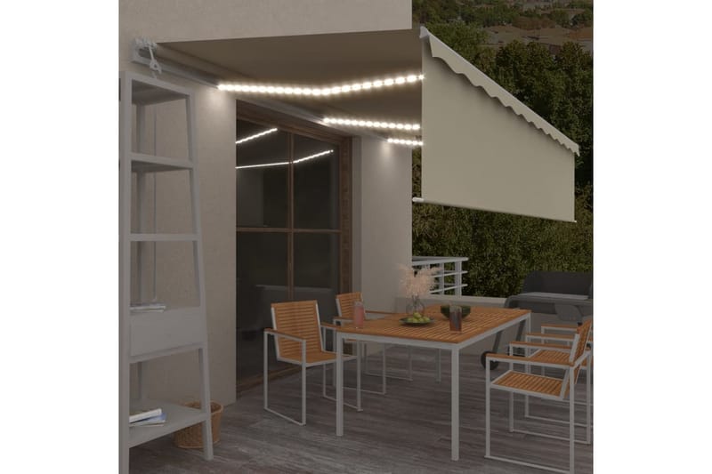 Automaattimarkiisi verho/LED/tuulisensori 6x3 m kerma - Kerma - Puutarhakalusteet - Aurinkosuoja - Markiisi