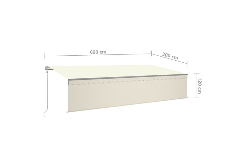Automaattimarkiisi verho/LED/tuulisensori 6x3 m kerma - Puutarhakalusteet - Aurinkosuoja - Markiisi