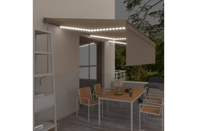 Automaattimarkiisi verho/LED/tuulisensori 6x3 m kerma - Puutarhakalusteet - Aurinkosuoja - Markiisi