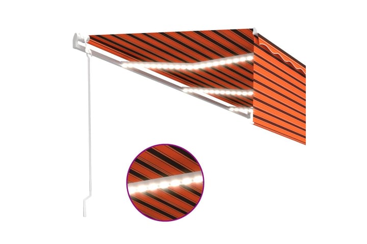 Automaattimarkiisi verho/LED/tuulisensori 6x3 m oranssiruske - Oranssi - Markiisi
 - Ikkunamarkiisi - Ikkunatarvikkeet